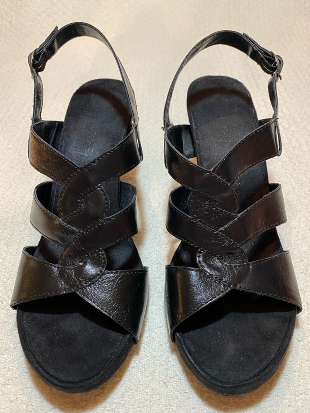 AEROSOLES Black Strappy Slingback Sandals